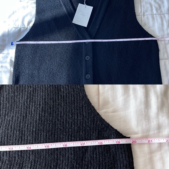 SOLD NWT Oak + Fort Black Relaxed Button Front Vest Cardigan M - Picture 14 of 16